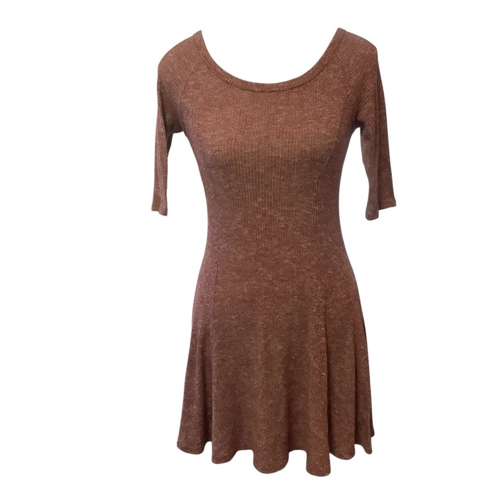 ACEMI RED SALT & PEPPER/ HALF SLEEVE/ CREW NECK/ T-SHIRT STYLE DRESS/ Size M